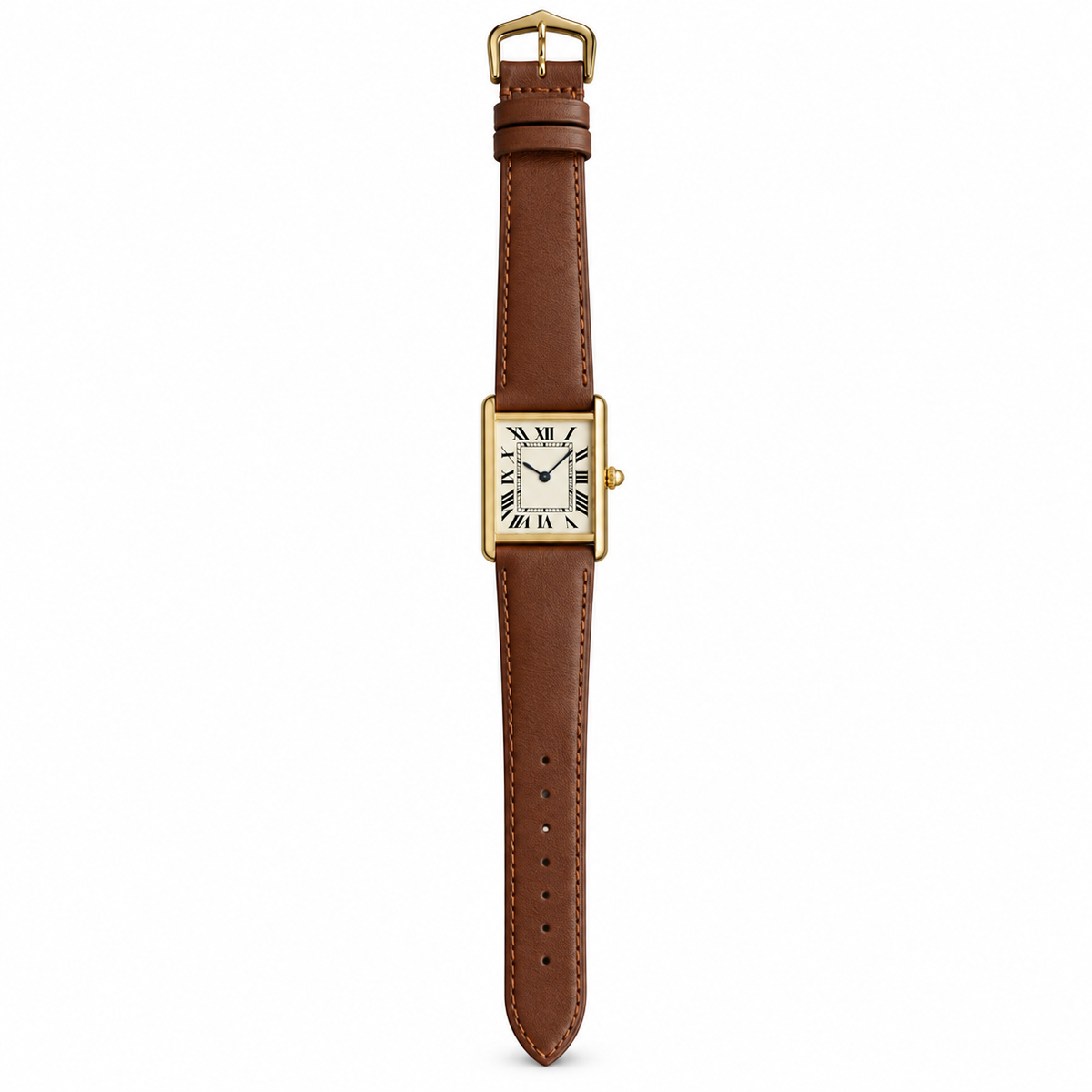 Cartier Tank Must — Gold-Tone, Cream Dial & Tan Leather Strap