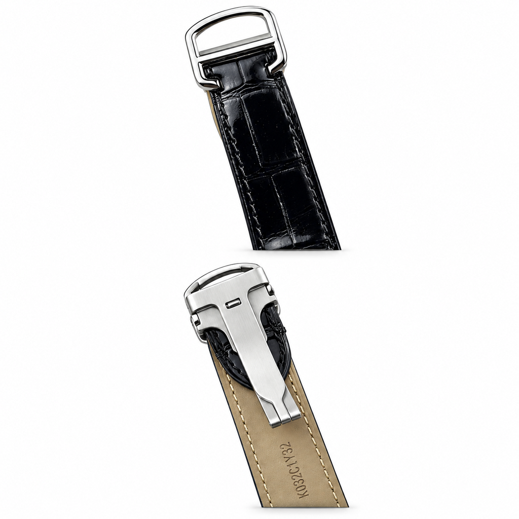 Cartier Drive de Cartier — Steel, White Dial, Moon Phase & Black Alligator Strap, Automatic