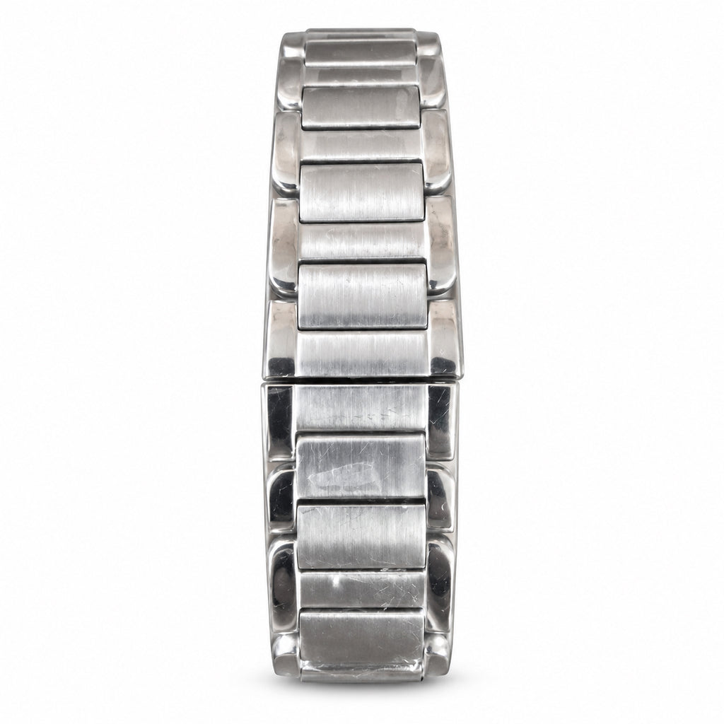Cartier Tank Anglaise Stainless Steel Ladies Watch with Diamond Hour Markers & Sapphire Crown