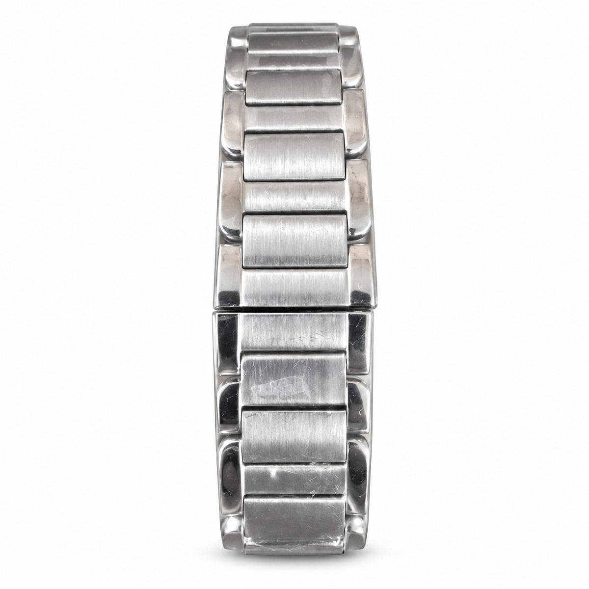 Cartier Tank Anglaise Stainless Steel Ladies Watch with Diamond Hour Markers & Sapphire Crown