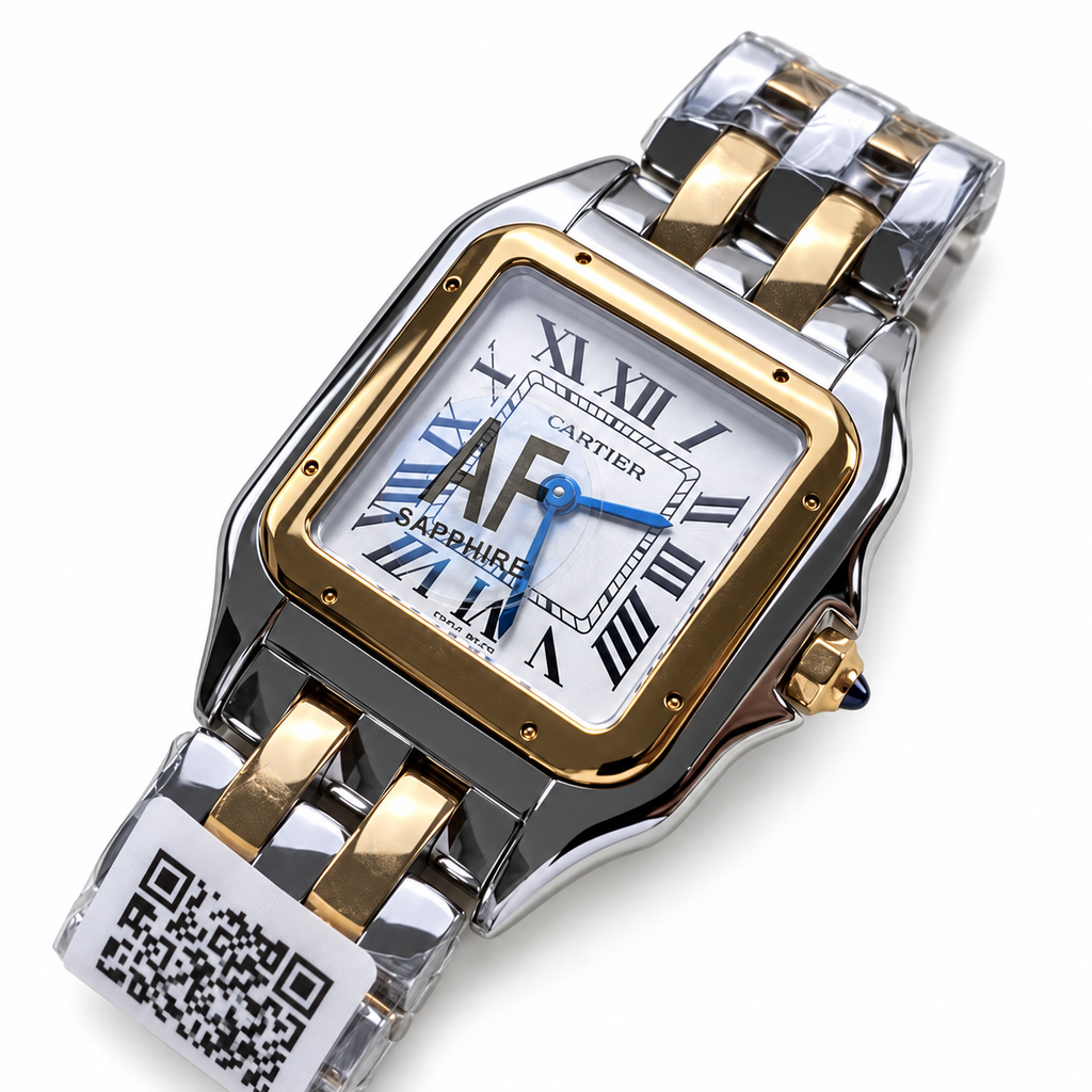 Cartier Panthère de Cartier Medium — Steel & Yellow Gold, White Dial, Roman Numerals & Two-Tone Bracelet, Women