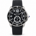 Cartier Calibre de Cartier Diver Steel Black Ceramic Bezel Automatic Rubber Watch – KDY