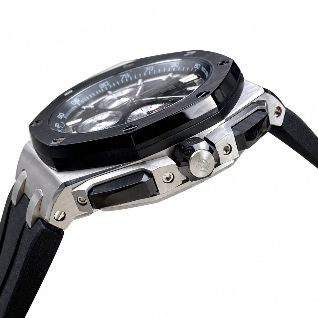 Audemars Piguet Royal Oak Offshore Chronograph Black Ceramic Bezel Panda Dial Rubber Strap Watch