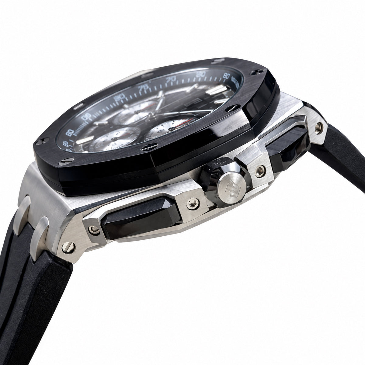 Audemars Piguet Royal Oak Offshore Chronograph Black Ceramic Bezel Panda Dial Rubber Strap Watch