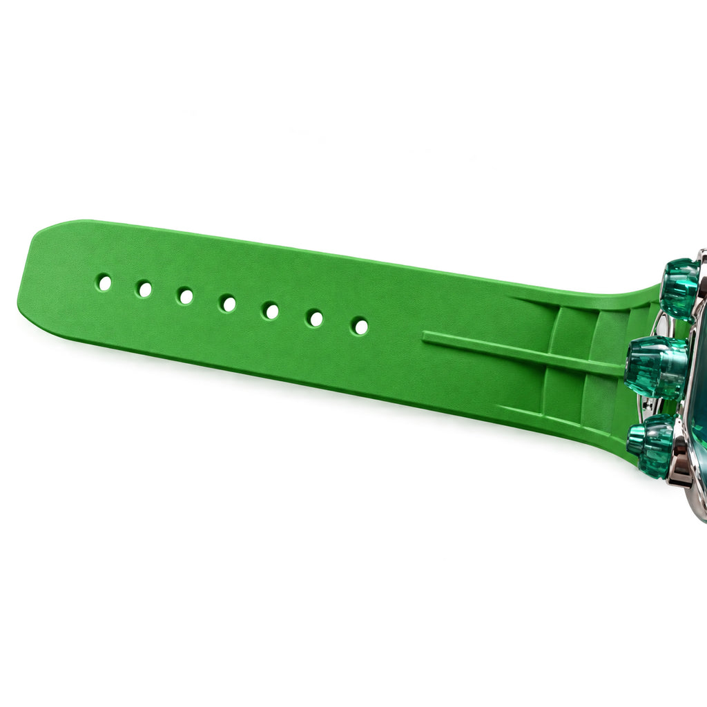 Jacob & Co. x Bugatti Twin Turbo Furious Green Sapphire Tourbillon Engine Green Rubber Watch
