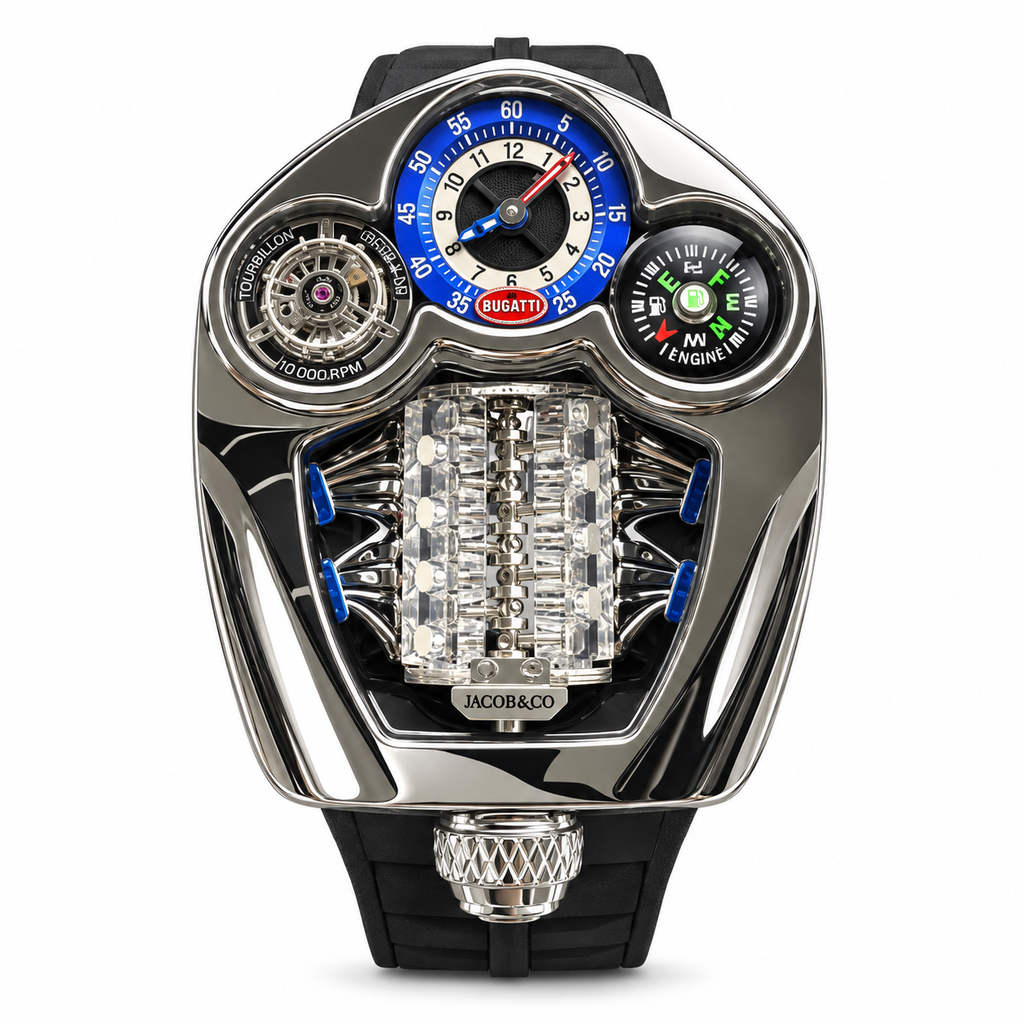 Jacob & Co. x Bugatti La Voiture Noire Black Titanium Tourbillon Dashboard Watch