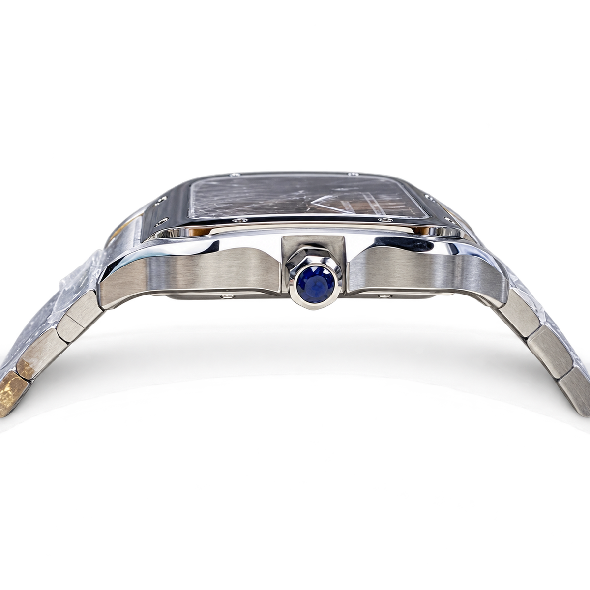 Cartier Santos de Cartier Automatic — Steel, Smoked Brown Arabic Dial & Steel Bracelet