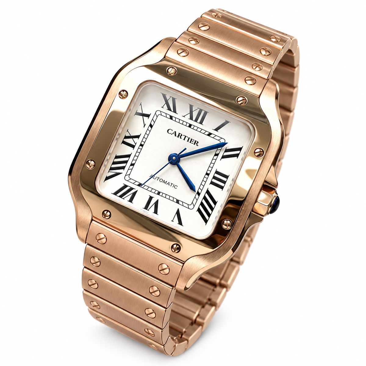 Cartier Santos de Cartier Automatic — Full 18K Rose Gold Case & Bracelet