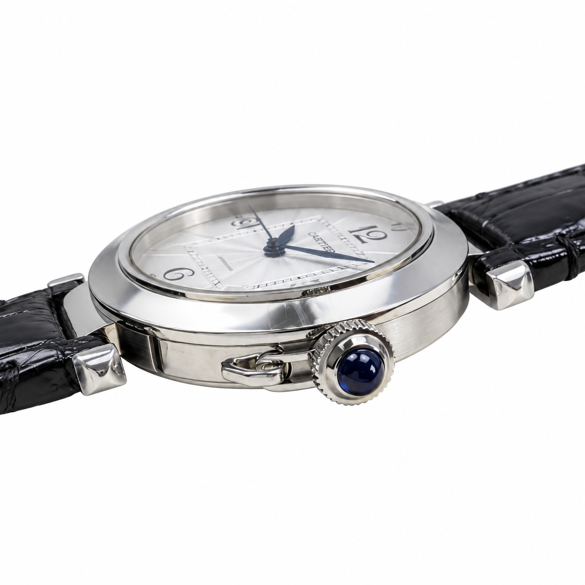 Cartier Pasha de Cartier Automatic Silver Dial Black Leather Watch