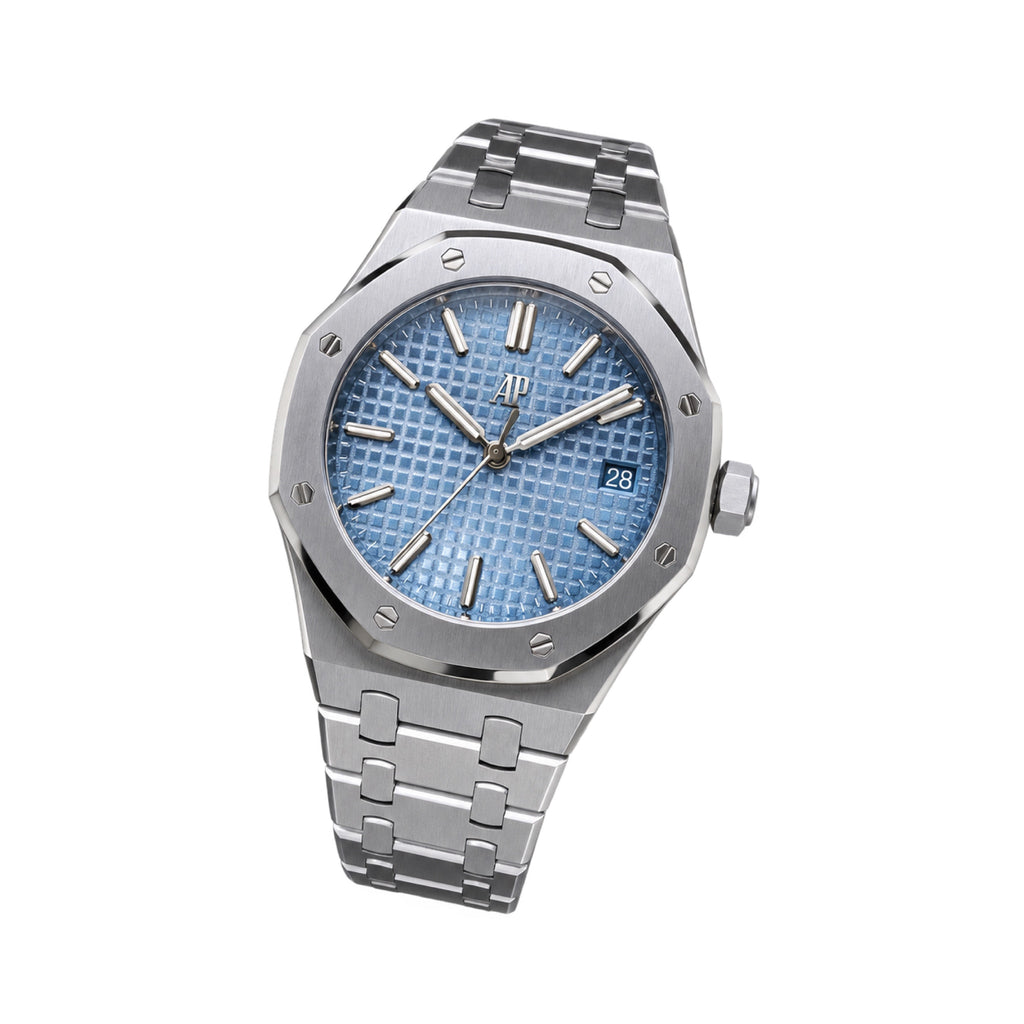 Audemars Piguet Royal Oak Steel Light Blue Tapisserie Date Watch