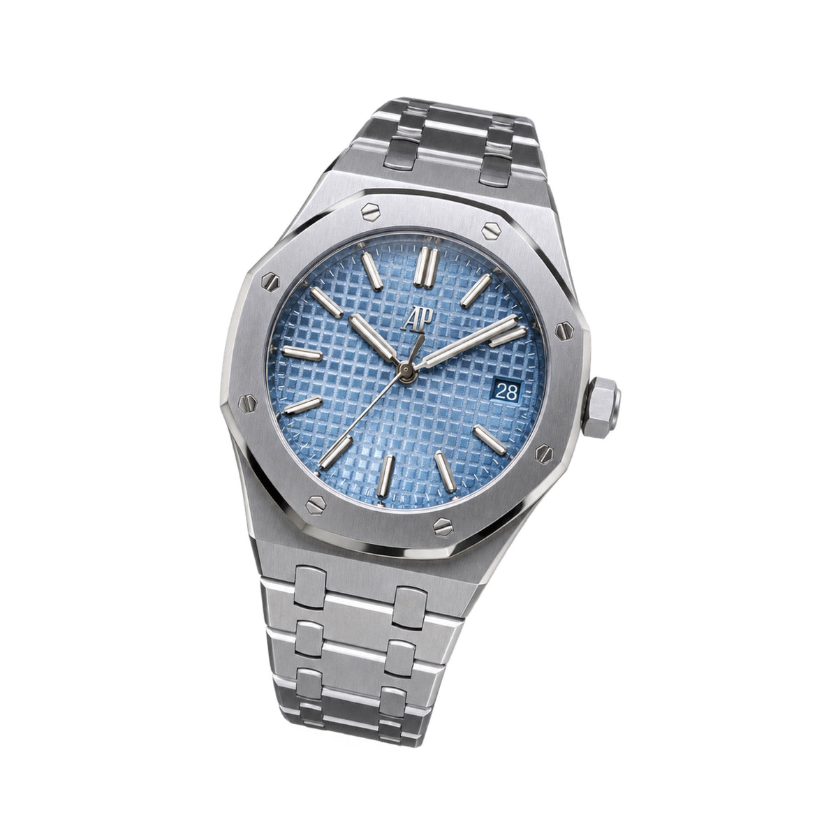 Audemars Piguet Royal Oak Steel Light Blue Tapisserie Date Watch