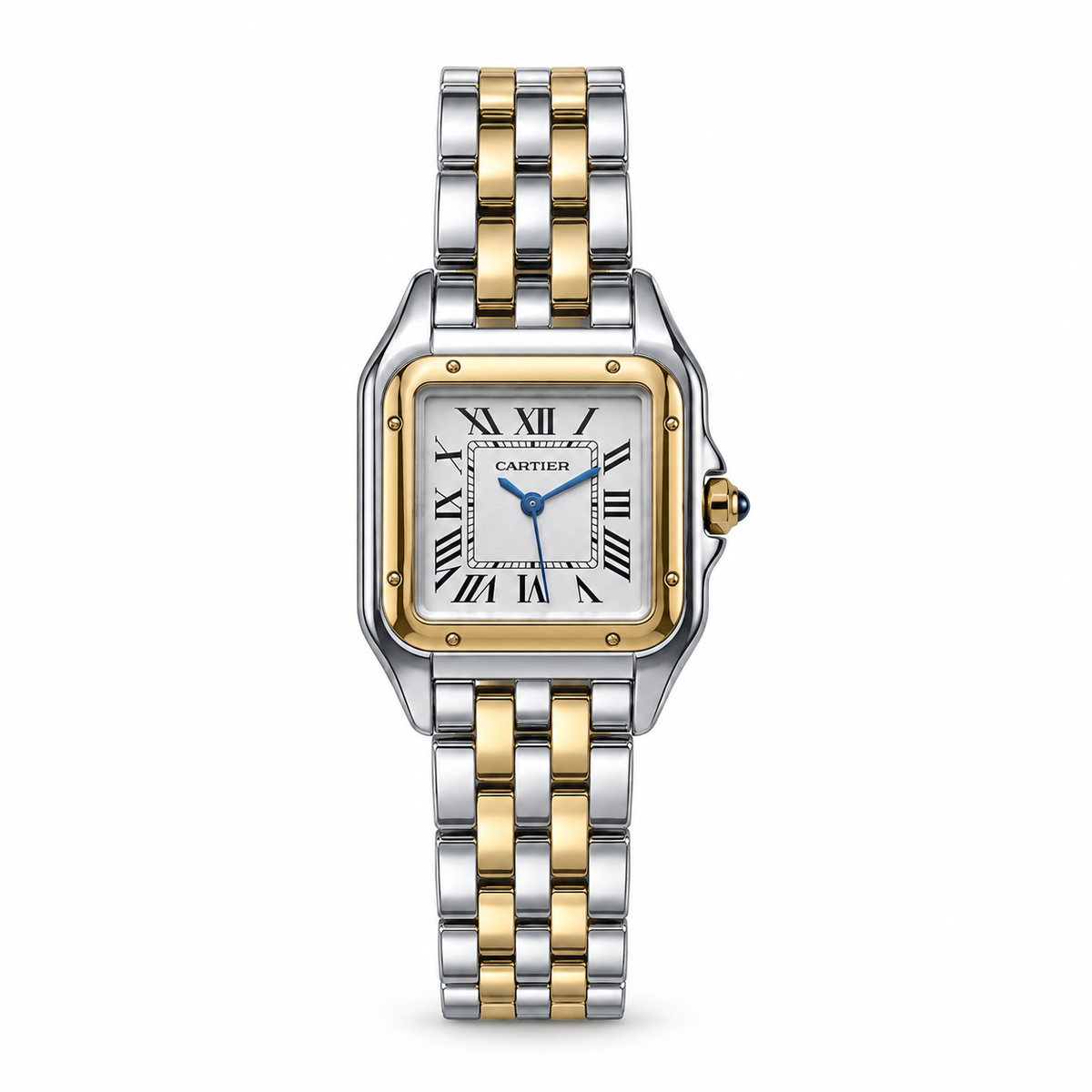 Cartier Panthère de Cartier Two-Tone Stainless Steel Yellow Gold White Dial Five-Row Bracelet Watch