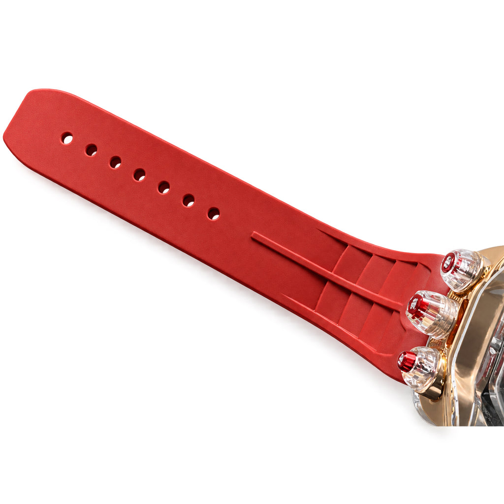 Jacob & Co. x Bugatti Chiron Clear Sapphire Rose Gold Tourbillon Red Rubber Watch