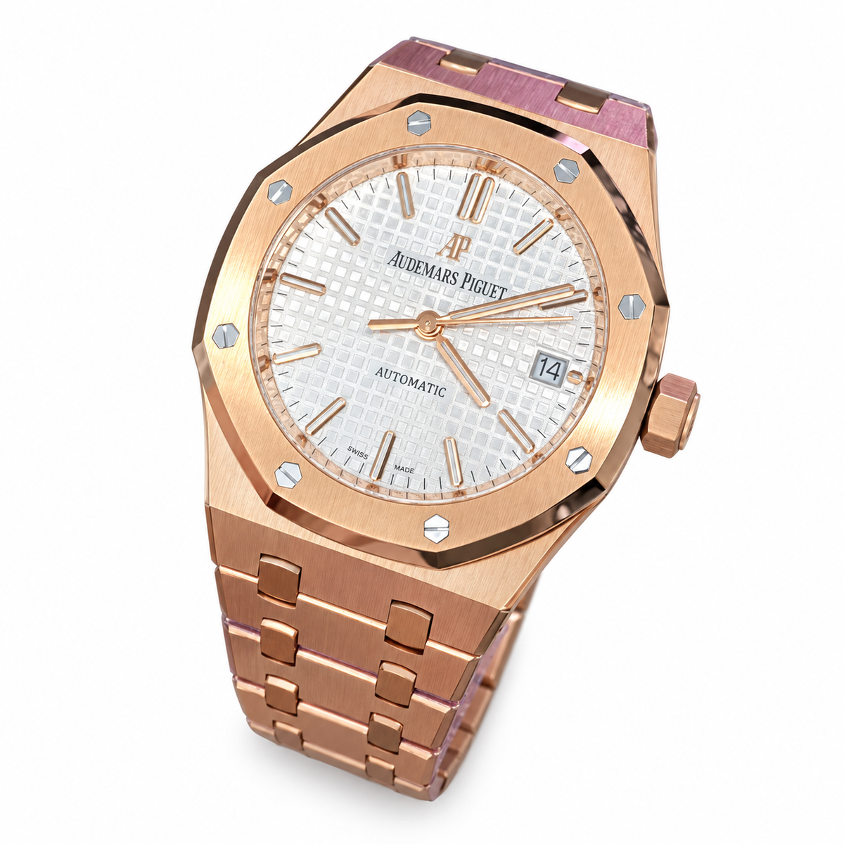 Audemars Piguet Royal Oak 41mm – Rose Gold White Tapisserie Dial