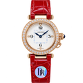 Cartier Pasha de Cartier 30mm — 18K Rose Gold, Diamond Bezel, White Dial & Red Alligator Strap, Quartz, Women