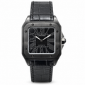 Cartier Santos de Cartier Automatic — Black ADLC, Black Dial & Alligator Strap