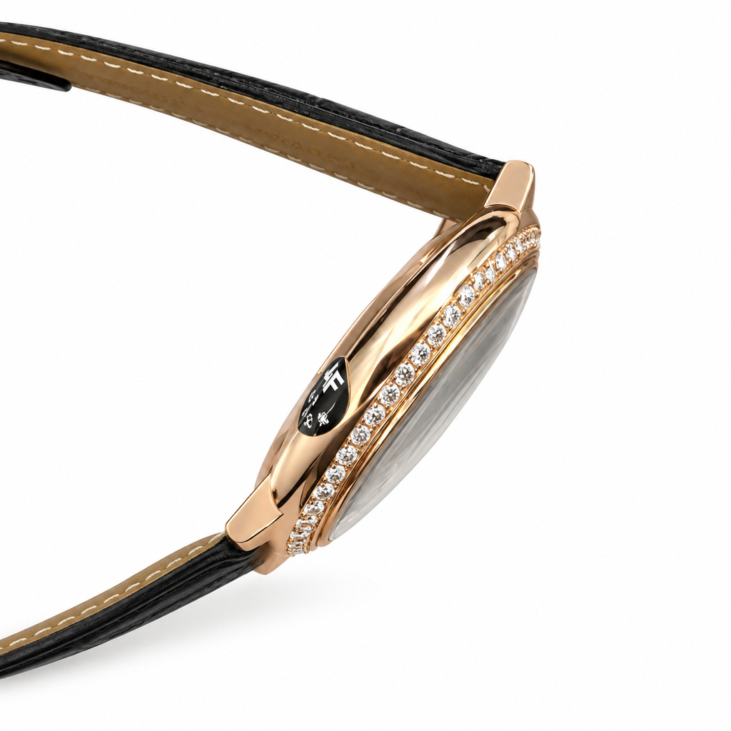 Cartier Ballon Bleu Rose Gold Diamond Bezel Chocolate Dial Watch – KDY