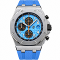 Audemars Piguet Royal Oak Offshore Chronograph Blue Mega Tapisserie Orange Accent Rubber Strap 42mm