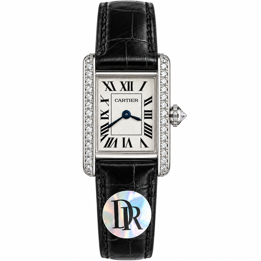Cartier Tank Mini — 18K White Gold, Diamond Lugs & Black Alligator Strap