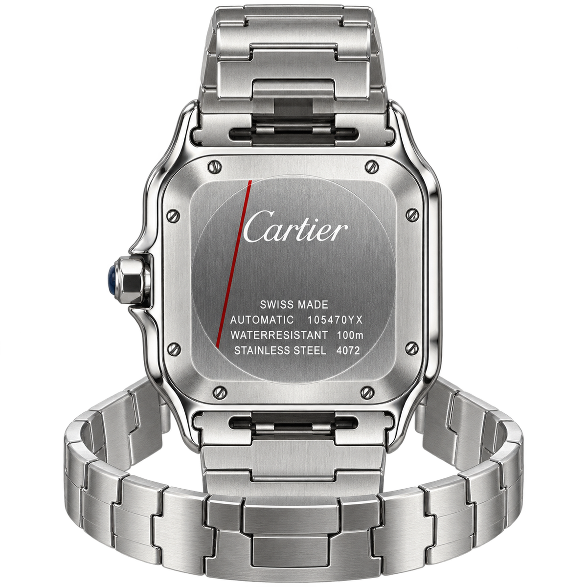 Cartier Santos de Cartier Automatic — Steel, Grey Dial & Steel Bracelet, Extra Large