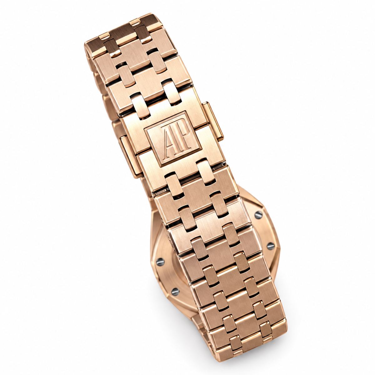 Audemars Piguet Royal Oak Rose Gold White Dial Integrated Bracelet Automatic Watch
