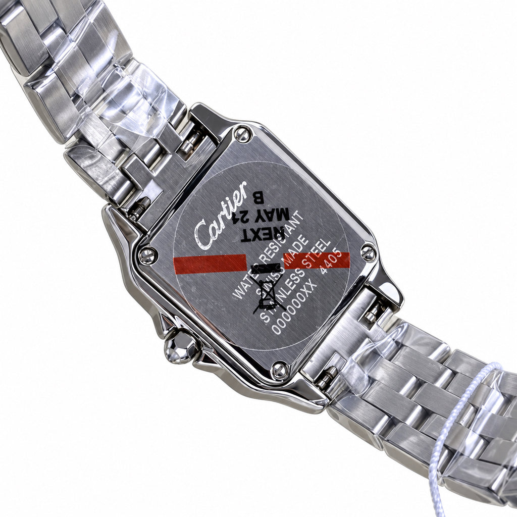Cartier Panthère de Cartier Medium — Full Iced-Out Diamonds, White Dial, Roman Numerals & Diamond Bracelet, Women