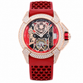Jacob & Co. Epic X CR7 Rose Gold Diamond Tourbillon Skeleton Red Rubber Watch