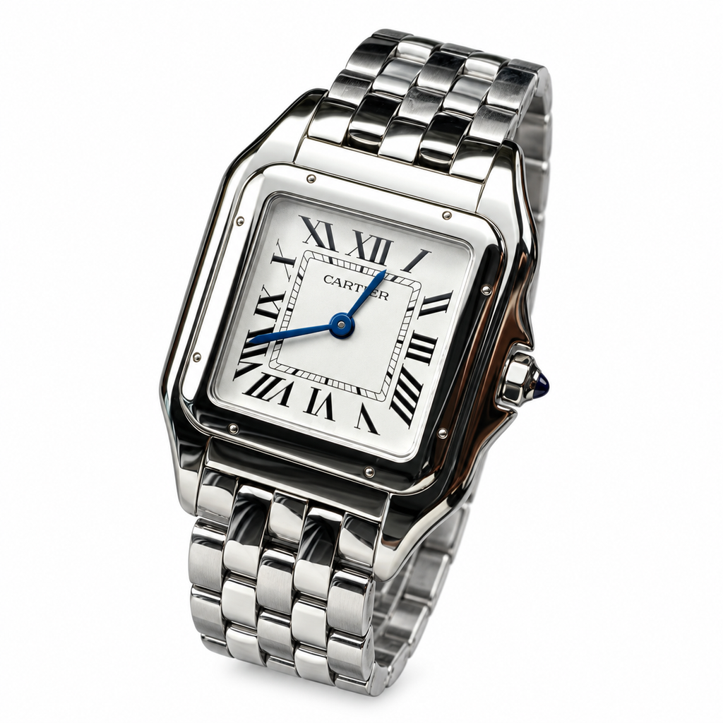 Cartier Panthère de Cartier — Stainless Steel, White Dial & Steel Bracelet, Large