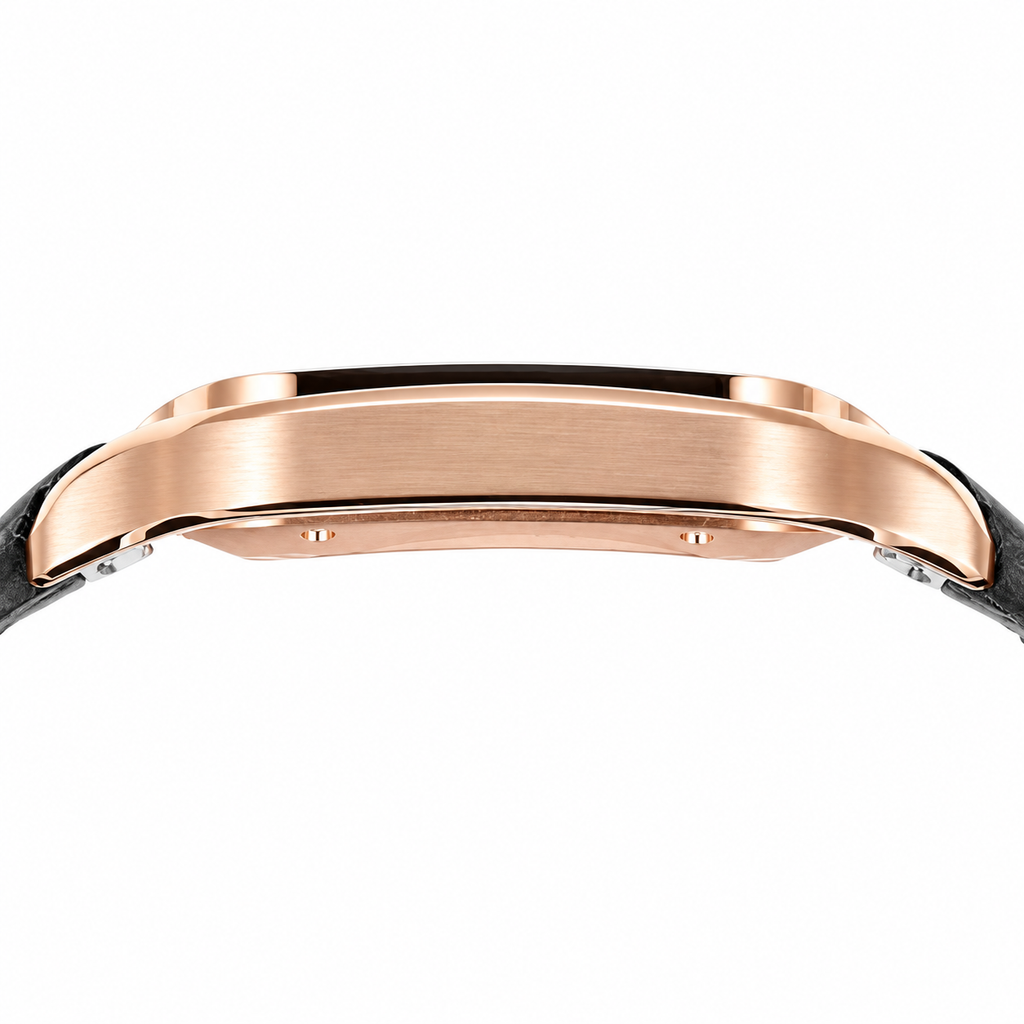 Cartier Santos de Cartier Automatic — 18K Rose Gold, White Dial & Black Alligator Strap