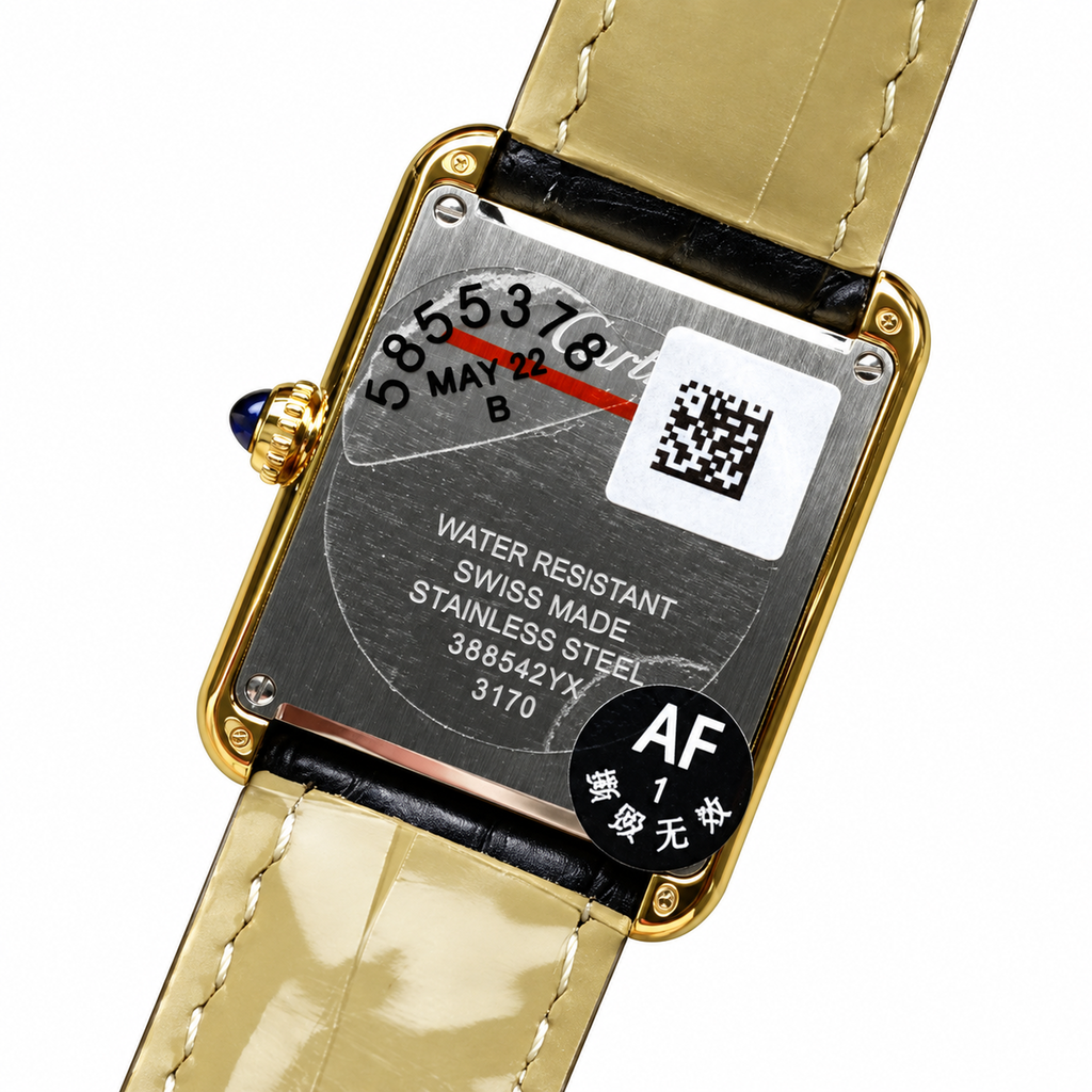 Cartier Tank Must Large — 18K Yellow Gold, White Dial, Roman Numerals & Black Alligator Strap