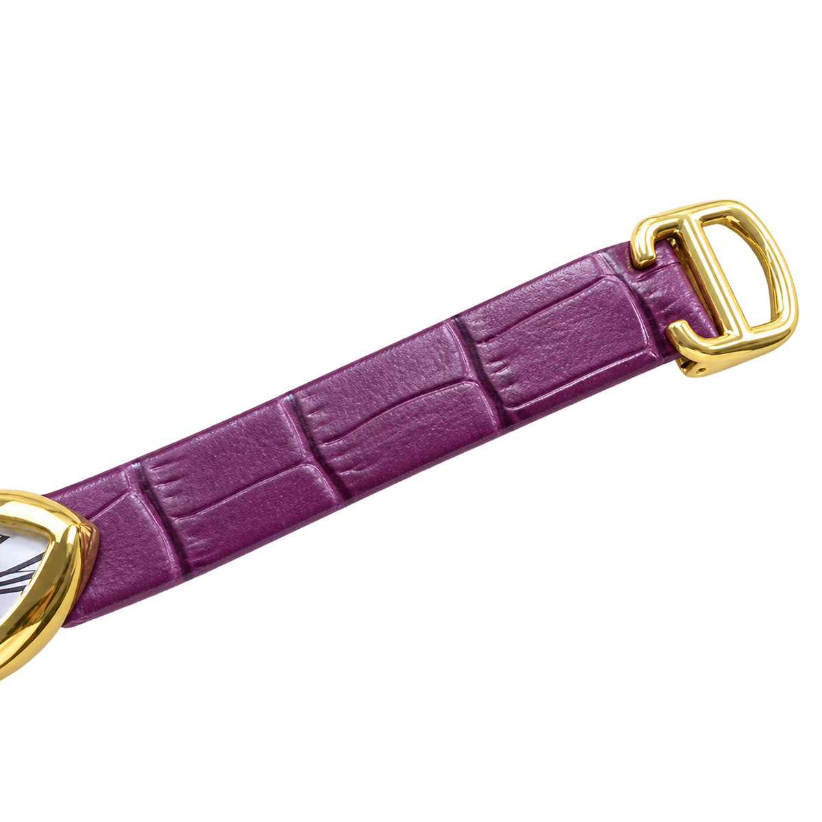 Cartier Crash — 18K Yellow Gold, Silver Dial, Roman Numerals & Purple Alligator Strap, Women