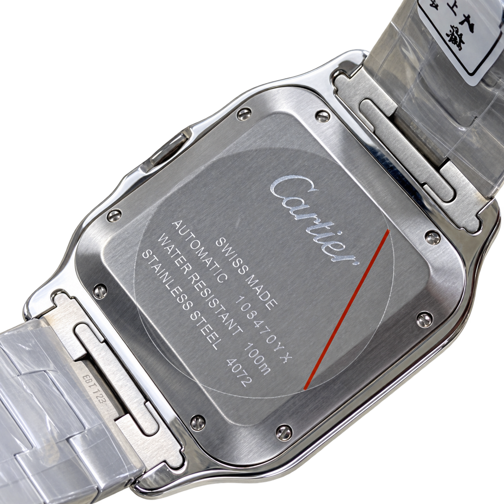 Cartier Santos Automatic Green Dial Steel Bracelet Watch