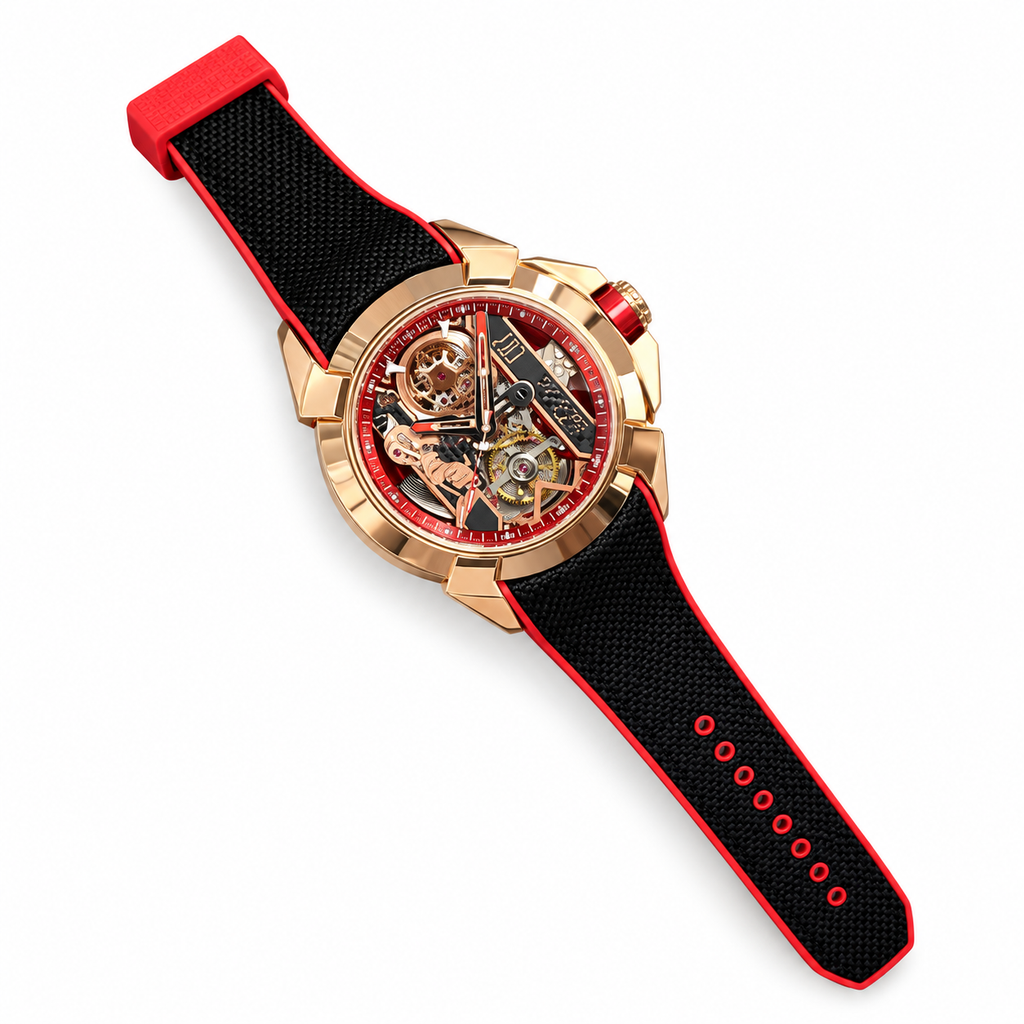 Jacob & Co. Epic X CR7 Rose Gold Red Sapphire Skeleton Ronaldo No.7 Watch