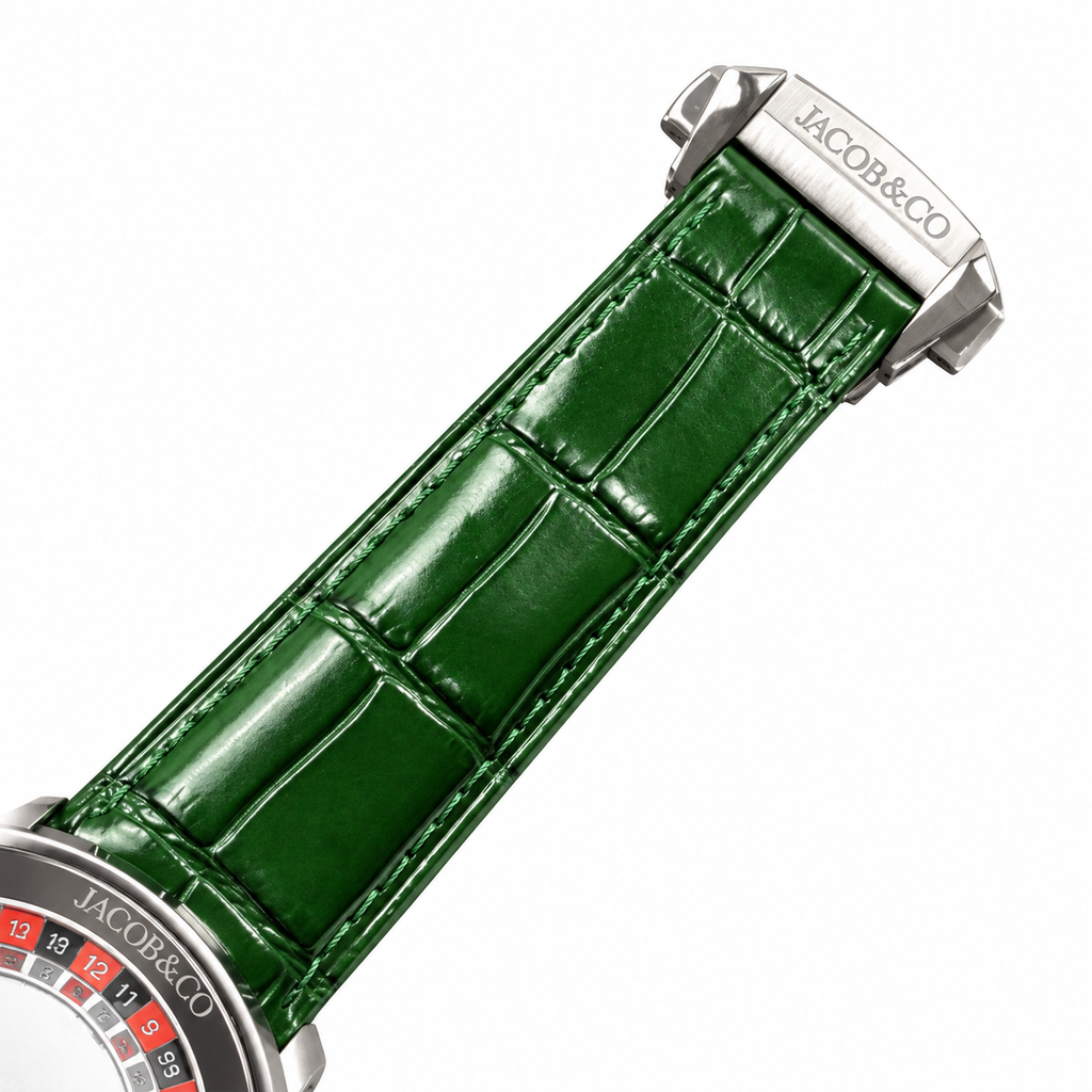 Jacob & Co. Casino Tourbillon Diamond Roulette Green Leather Watch