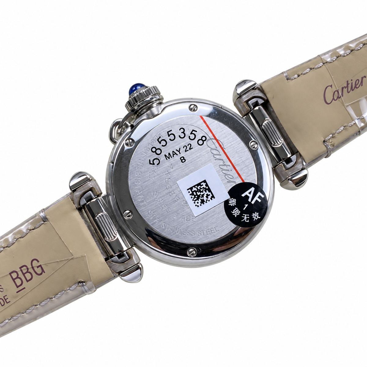 Cartier Pasha de Cartier Automatic Steel Silver Dial Grey Alligator Leather Luxury Watch Swiss Made