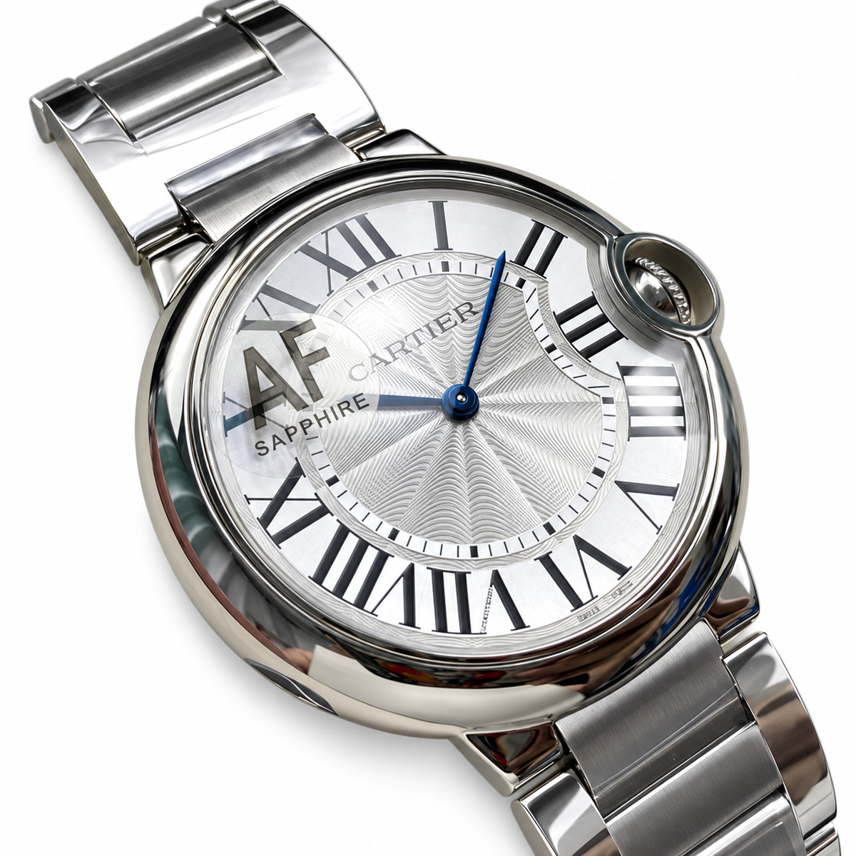 Cartier Ballon Bleu 33mm — Stainless Steel, Silver Dial & Steel Bracelet