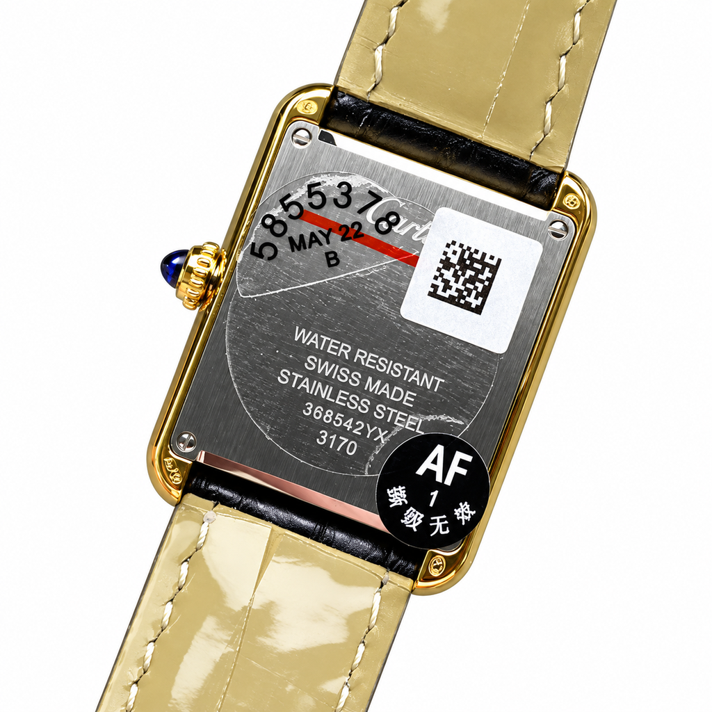 Cartier Tank Solo Yellow Gold White Dial Black Strap Watch – KDY