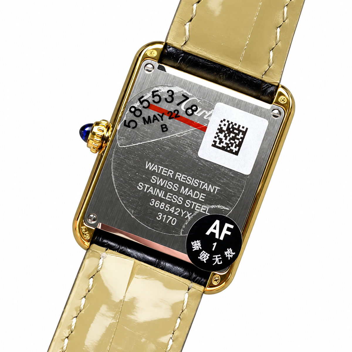 Cartier Tank Solo Yellow Gold White Dial Black Strap Watch – KDY