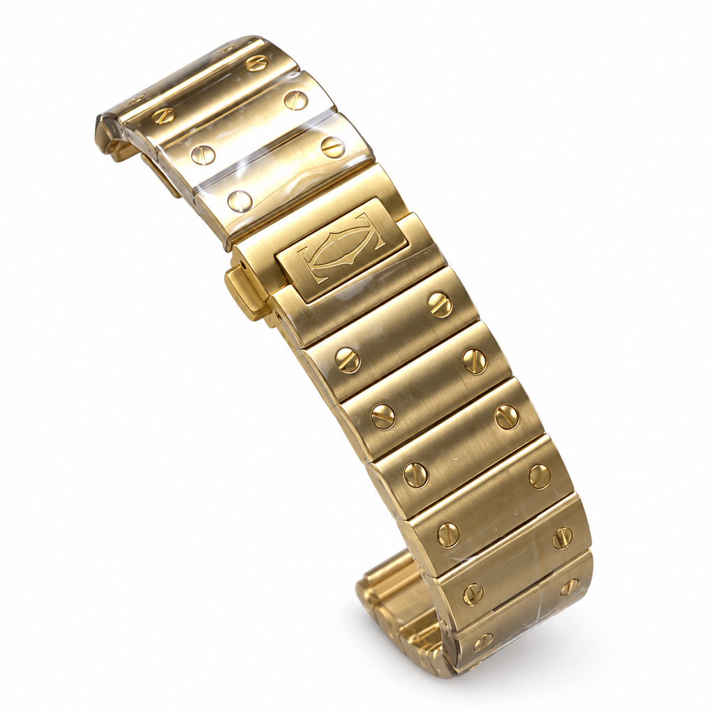 Cartier Santos Arabic Yellow Gold Champagne Dial Automatic Watch – KDY