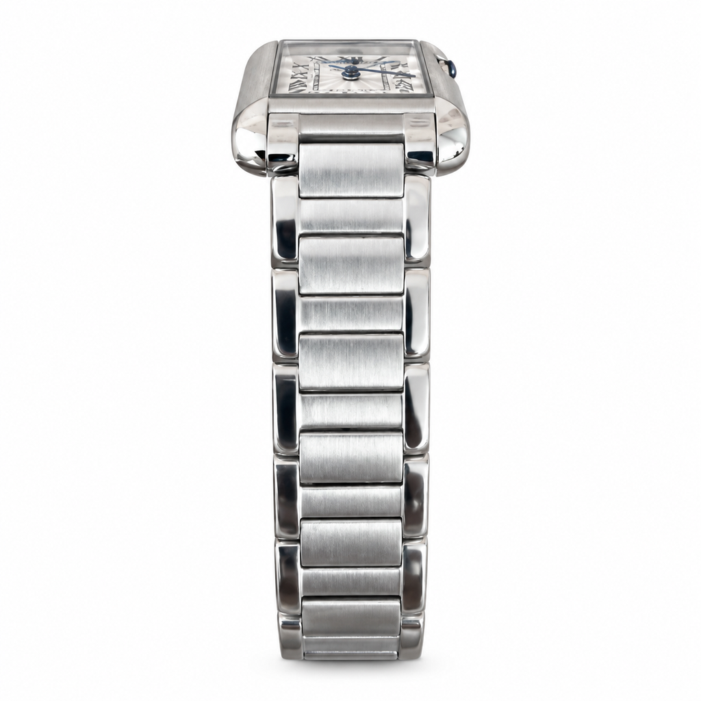 Cartier Tank Anglaise — Steel, Diamond Dial & Steel Bracelet