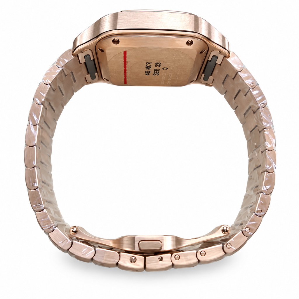 Cartier Santos Large — 18K Rose Gold, White Dial, Roman Numerals & Rose Gold Bracelet, Automatic