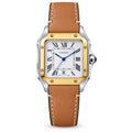 Cartier Santos de Cartier — Two-Tone Yellow Gold & Steel, White Dial & Tan Leather Strap