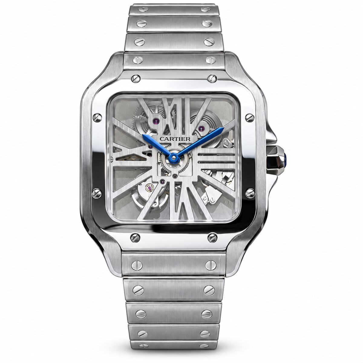 Cartier Santos de Cartier Skeleton — Steel Bracelet & Skeletonized Dial