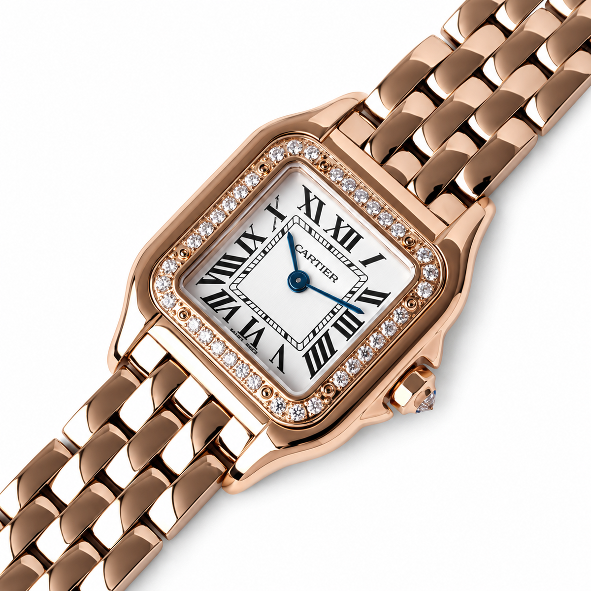 Cartier Panthère de Cartier Small — 18K Rose Gold, Diamond Bezel, White Dial & Rose Gold Bracelet, Quartz