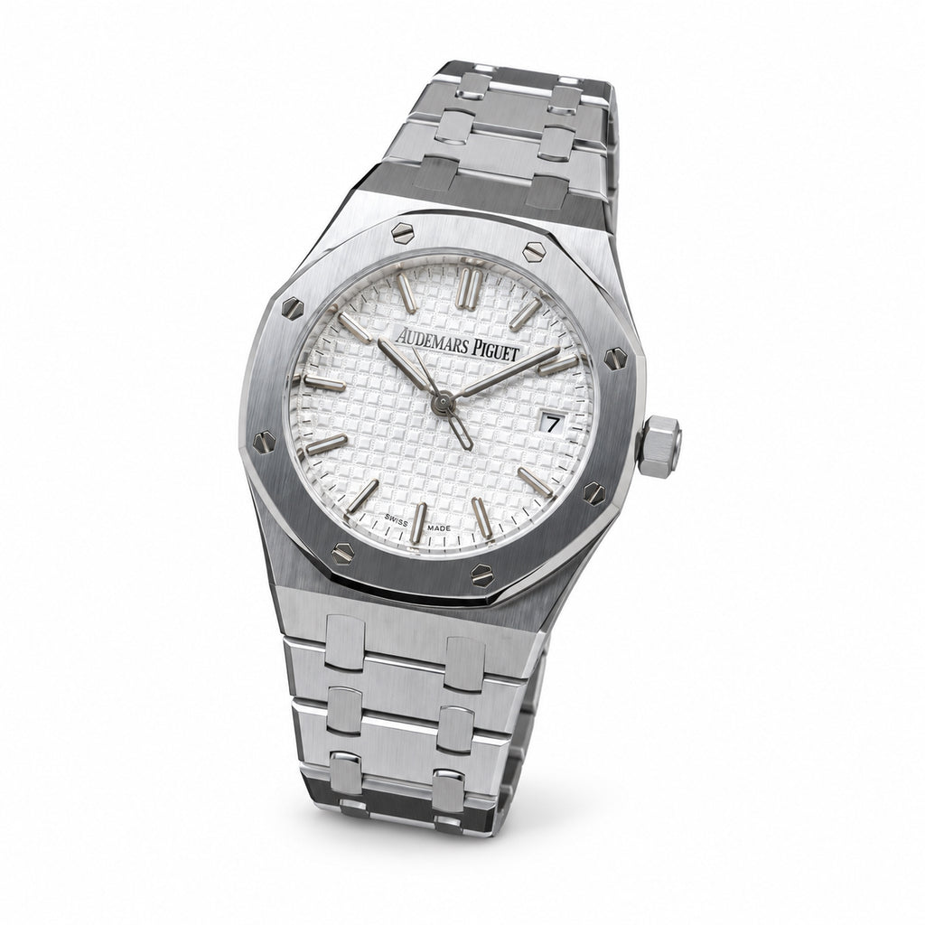 Audemars Piguet Royal Oak Lady Selfwinding 34mm – White Grande Tapisserie Steel Bracelet