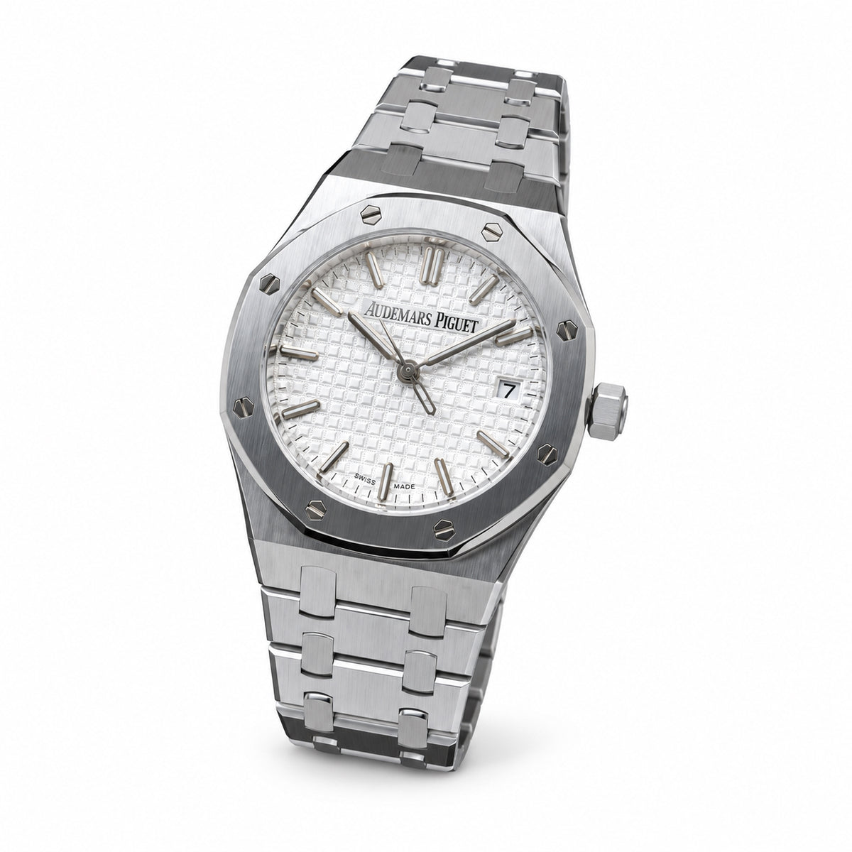 Audemars Piguet Royal Oak Lady Selfwinding 34mm – White Grande Tapisserie Steel Bracelet