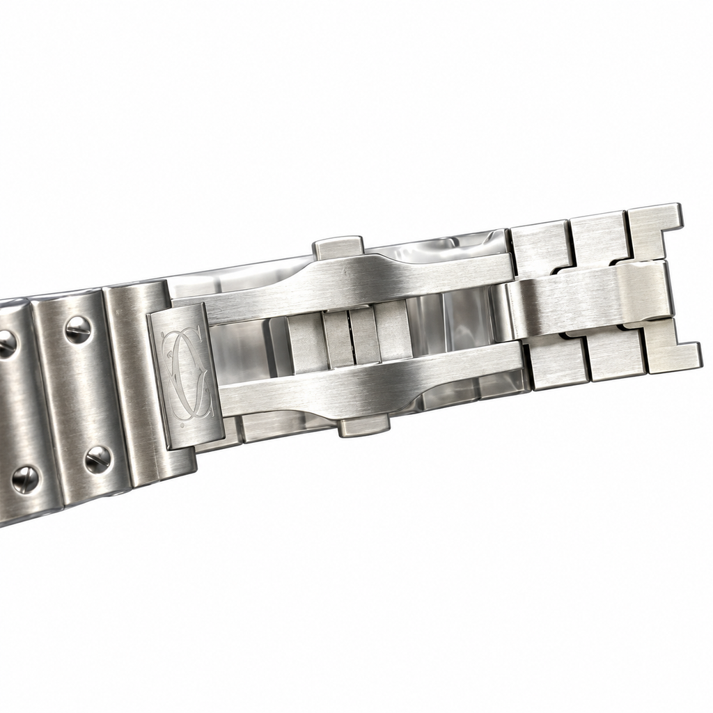 Cartier Santos Large Steel Blue Dial Automatic Bracelet Watch – KDY