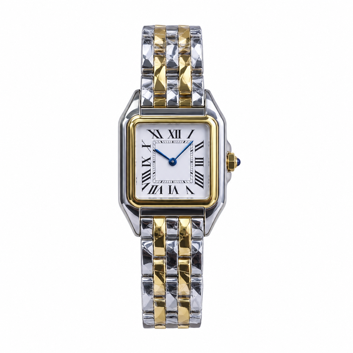 Cartier Panthère de Cartier Large — Steel & Yellow Gold, White Dial, Roman Numerals & Two-Tone Bracelet, Quartz