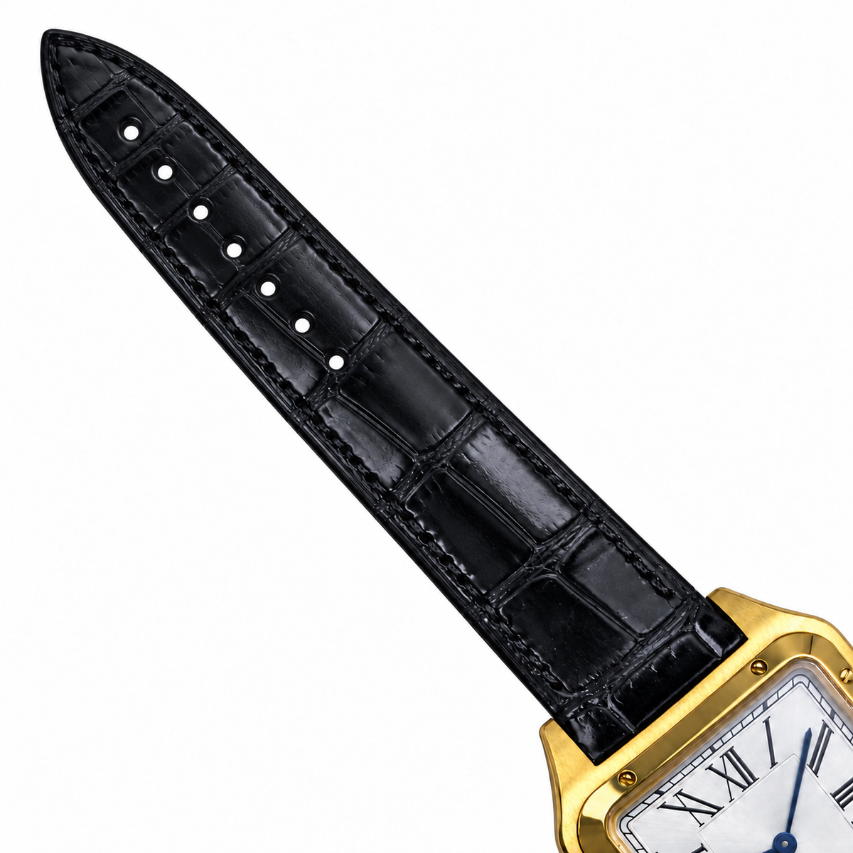 Cartier Santos-Dumont Yellow Gold Black Leather Watch