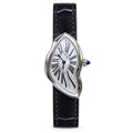 Cartier Crash 18K White Gold Asymmetric Distorted Case Silver Dial Manual-Winding Black Alligator Strap Watch